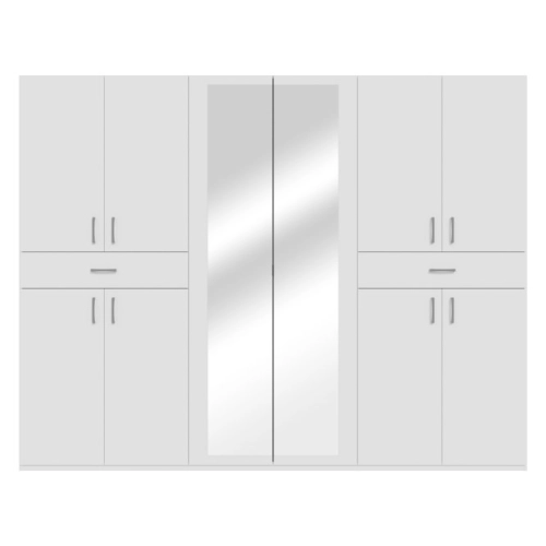 Szafa z lustrem i szufladami 270 cm Biały